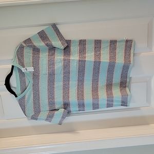 Gap mint and navy striped pocket tee shirt xxl